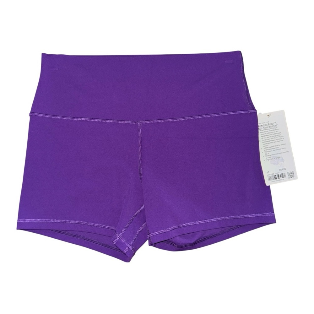 Lululemon Align High-Rise Short 4” Nulu College Purple Size 14 Yoga NWT - Picture 3 of 13